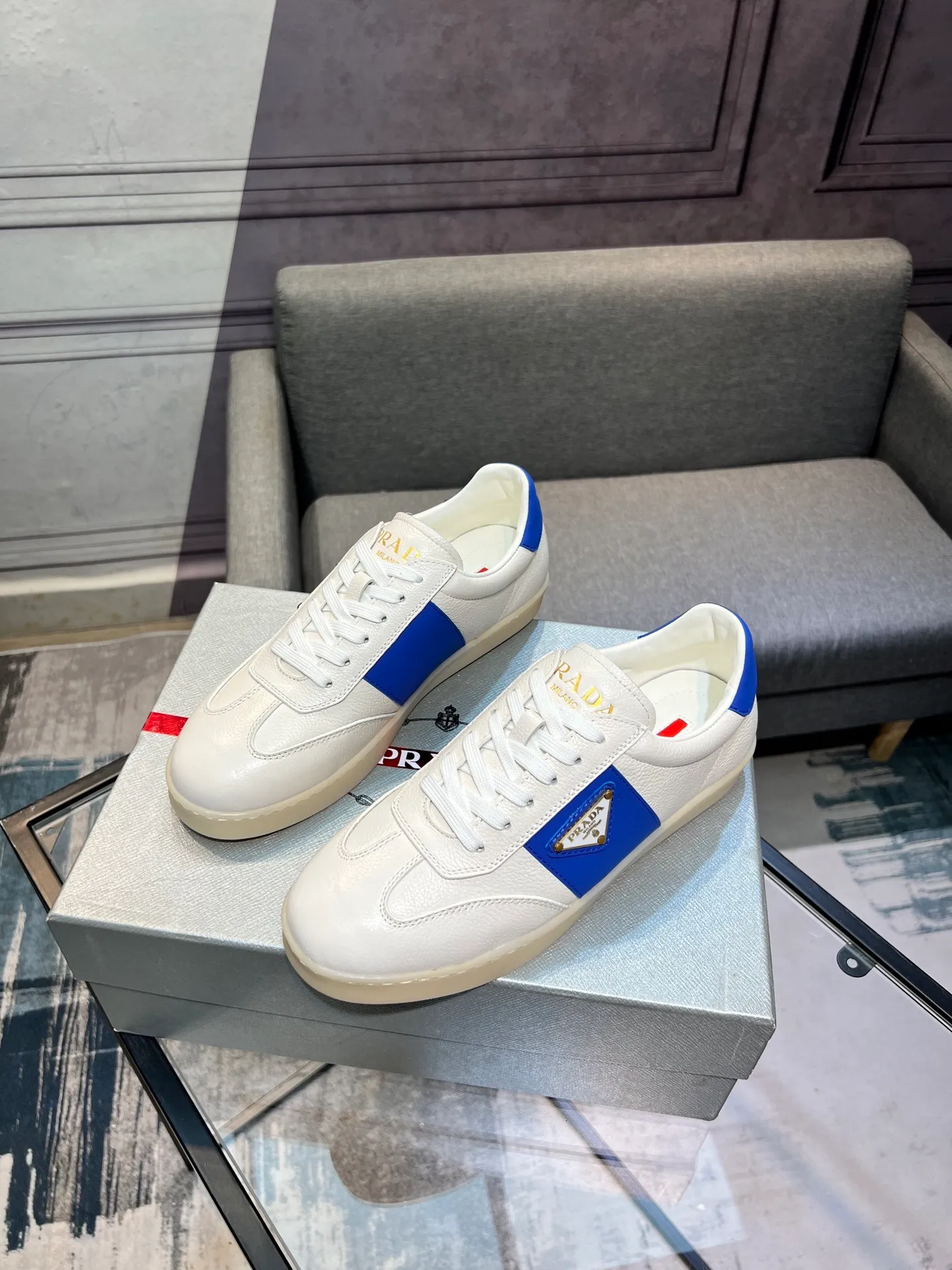 Men's shoes 💰540 [PRADA] Men's shoes are popular in the counter, official website synchronization, 1 high-quality shipment ✔️ Original frosted cowhide + cowhide lining, 1🆚1 replica, original sole, 38-45 (45 customized, non-refundable)